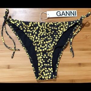 NWT - GANNI Floral String Tie Bikini Bottom (38)